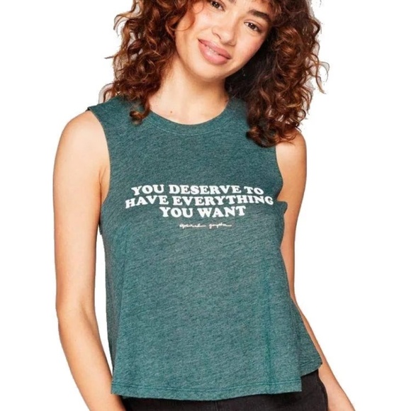 Spiritual Gangster dark blue 'Amor Crop Tank' - Picture 8 of 8